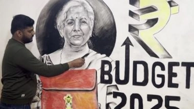 Entertainment News | Union Budget: UP-based Artist Designs Charcoal Portrait of FM Nirmala Sitharaman