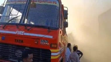 Fire Broke Out at Sofa and Beds Manufacturing Unit in Telangana (Video)