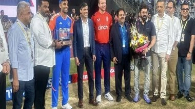 Sports News | Former UK PM Rishi Sunak Attends IND Vs ENG 5th T20I at Wankhede, Congratulates Team India on Historic 150-run Win