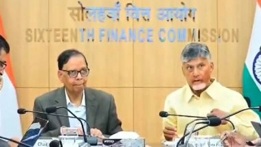 Business News | Andhra CM Chandrababu Naidu Meets 16th Finance Commission Chairman in Delhi