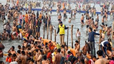 India News | Sea of Devotees Take Holy Dip Amid Tight Security on Basant Panchami at Maha Kumbh 2025 in Prayagraj