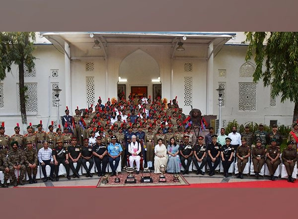 India News | Governor Jishnu Varma Felicitates Officers, Cadets of Telangana Contingent at Raj Bhavan for R-Day