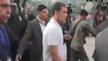 India News | Congress MP Rahul Gandhi Cast His Vote at a Polling Station in New Delhi Assembly Seat