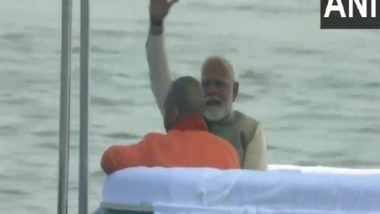 India News | PM Modi Arrives in Prayagraj to Take Holy Dip at Sangam