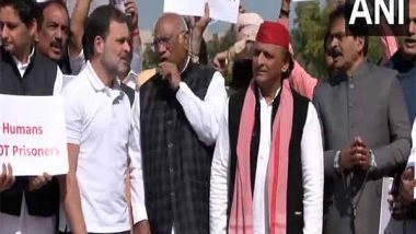 India News | Opposition Protest US Deportation of Indians, Several MPs Sport Handcuffs