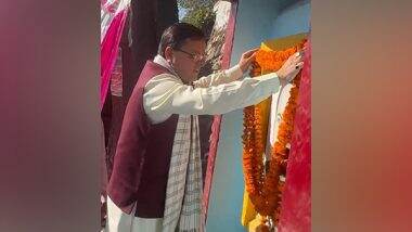 India News | CM Dhami Pays Tribute to Former MP Chandra Mohan Negi in Uttarakhand's Pauri
