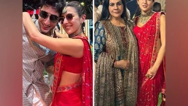 Entertainment News | Sara Ali Khan Shares Pictures with Mom Amrita Singh, Brother Ibrahim from Friend's Wedding