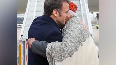World News | President Macron Sees off PM Modi at Airport on Conclusion of France Visit, Shares Warm Hug