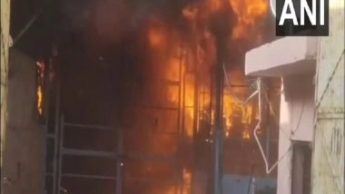 India News | Uttar Pradesh: Fire Breaks out at Thermocol Factory in Moradabad