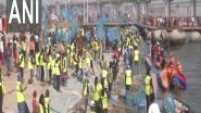 India News | Sanitation Workers at Maha Kumbh Mela Clean Ghats of Triveni Sangam