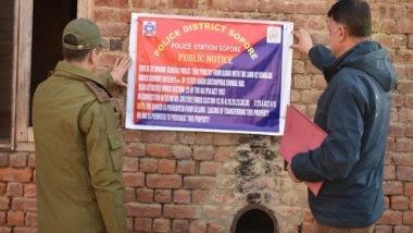 India News | J-K: Sopore Police Attach House, Poultry Farm, Land Under UAPA