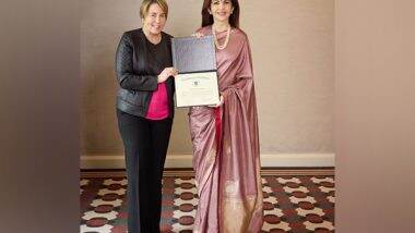 Business News | Nita Ambani Honoured with Massachusetts Governor's Citation for Her Philanthropic Work
