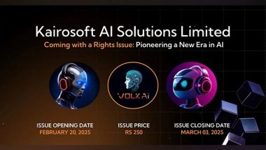Business News | Kairosoft AI Solutions Limited: Pioneering a New Era in AI with Volkai Coming with Right Issue