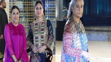 Entertainment News | Kareena, Karisma Kapoor, Jaya Bachchan Arrive in Style at Aadar Jain-Alekha Advani's Mehendi Ceremony, Check Pics