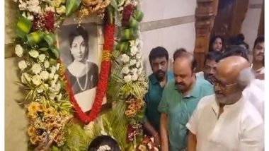 Entertainment News | Rajinikanth Pays Floral Tribute to Jayalalithaa on Her 77th Birth Anniversary