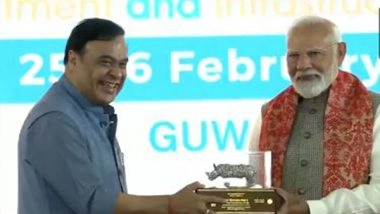 India News | Assam CM Himanta Biswa Sarma Felicitates PM Modi at Advantage Assam 2.0