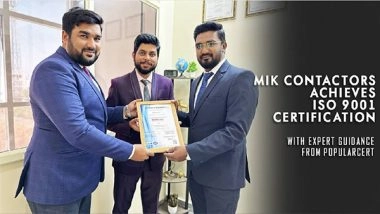 Business News | MIK Contractors Achieves ISO 9001 Certification with Expert Guidance from PopularCert