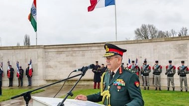 India News | Army Chief General Dwivedi Pays Tribute to Soldiers at War Memorial in France