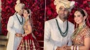 Alekha Advani Blushes As Aadar Jain Plants a Kiss While Posing for Paparazzi After Wedding (Watch Video)