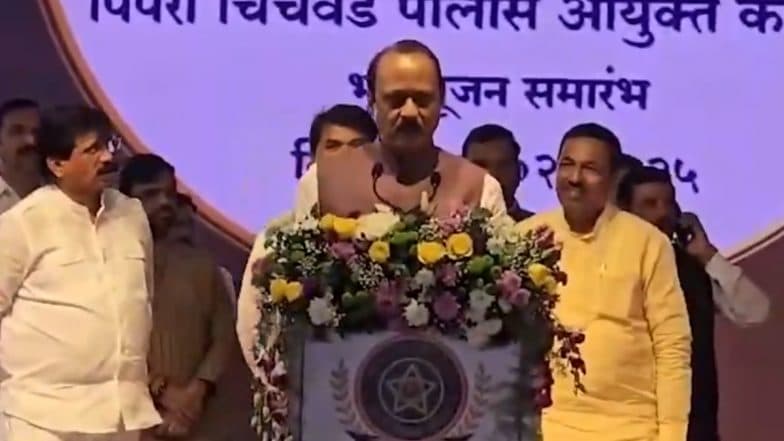 'Is This an Event Where Whistling Is Appropriate?': Ajit Pawar Expresses Displeasure As Audience Begins To Whistle During Bhumi Puja Ceremony of New Pimpri Chinchwad Police Commissionerate (Watch Video)