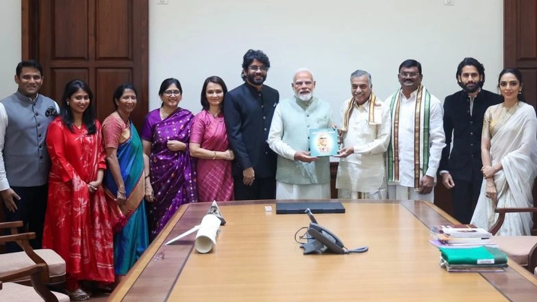 Naga Chaitanya, Sobhita Dhulipala, Nagarjuna Akkineni and Others Meet PM Narendra Modi (See Photos)