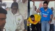 Amitabh Bachchan and Abhishek Bachchan Celebrate Team India&rsquo;s Triumph Against England in IND vs ENG 2025 T20I Series at Popular Mumbai Caf&eacute; (Watch Video)