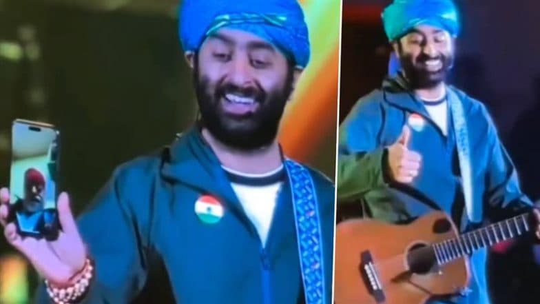 Arijit Singh Breaks Into a Smile While Answering Father’s Video Call Onstage During 2025 Chandigarh Concert – WATCH