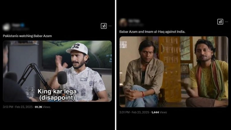 Babar Azam Funny Memes Go Viral On Social Media After Star Pakistan Batter Gets Dismissed Cheaply During IND vs PAK ICC Champions Trophy 2025 Match