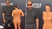 GRAMMYs 2025: Bianca Censori’s Bold See-Through Ensemble Exposes Her Nude Look, Strikes a Pose With Husband Kanye West (Watch Video)