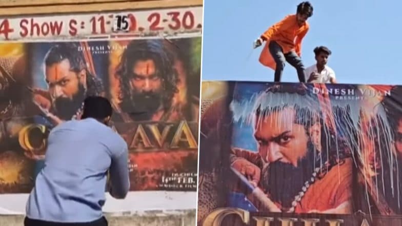 ‘Chhaava’ Craze: Fans Pour Milk and Perform Aarti on Vicky Kaushal’s Film’s Banners, Videos Go Viral – WATCH