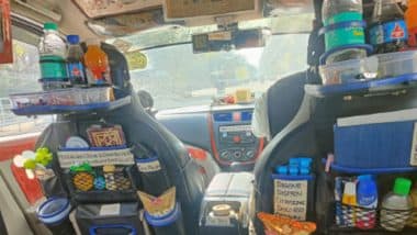 'Cab Facilities Better Than Flights': Reddit Post Showing Delhi Uber Driver Transforming His Cab Into Luxury Lounge, Offering Free WiFi, Snacks and Medicines Goes Viral (See Pic)