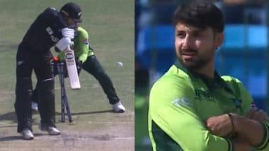 Abrar Ahmed Picks Up First Wicket of ICC Champions Trophy 2025, Castles Devon Conway During PAK vs NZ Match (Watch Video)