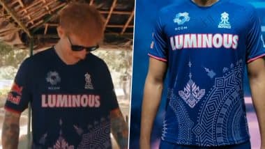 Ed Sheeran, Renowned Musician and Singer, Launches the First Training Kit of Rajasthan Royals Ahead of IPL 2025 Season (Watch Video)