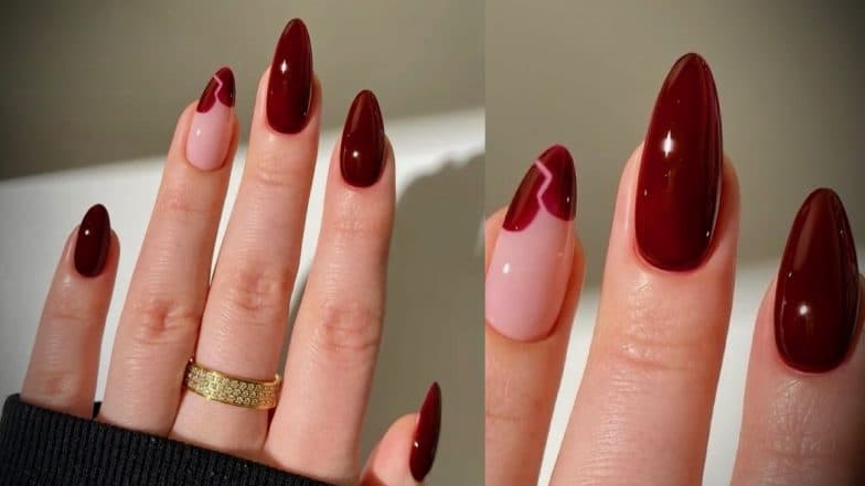 Burgundy Broken Heart Nail Trend: Chrome Nail Look for Valentine’s Day 2025 Mood Board