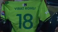 Fan Holds Out Pakistan's Jersey With Virat Kohli's Name in Rawalpindi During BAN vs NZ ICC Champions Trophy 2025 Match (See Pic and Video)