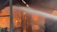 Gandhidham Fire: Massive Blaze Erupts Out at Godown in Gujarat&rsquo;s Kutch District (Watch Videos)