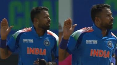 Hardik Pandya's 'Bye Bye' Celebration Goes Viral After Dismissing Babar Azam in IND vs PAK ICC Champions Trophy 2025 Match (Watch Video)