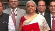 Union Budget 2025: FM Nirmala Sitharaman Dons Handwoven Madhubani Saree for Her Historic 8th Consecutive Budget Presentation (See Pics and Watch Video)