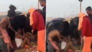 Mahakumbh 2025: Enraged Priest Thrashes Man For Eating Non-Veg Food at Maha Kumbh Mela in Prayagraj, Video Surfaces