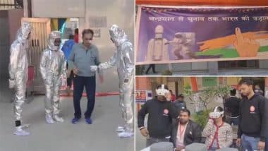 Delhi Assembly Elections 2025: ‘Astronauts’ Assist Voters at Unique Space-Themed Polling Booth in Vikaspuri; Video Goes Viral