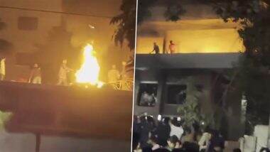 Bangladesh Founder Sheikh Mujibur Rahman and Hasina’s Father’s Residence Vandalised and Set on Fire by Mob in Dhaka (Watch Video)