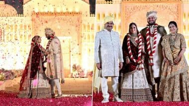 Jeet Adani-Diva Shah Wedding: Gautam Adani Donates INR 10,000 Crore for Social Causes as Son Ties Knot in Intimate Ceremony (See Pics and Watch Video)