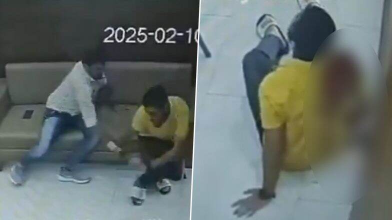 Bhavnagar: Angry Father Repeatedly Stabs Student With Knife at Gujarat Coaching Institute for Talking to His Daughter on Phone, Horrifying Video Surfaces (Viewer Discretion Advised)