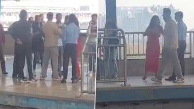 Delhi Metro Station Viral Video: Chaos Erupts as Girlfriend Catches Boyfriend With Another Girl on Valentine’s Day