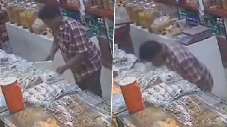 Sudden Death Caught on Camera in Chamarajanagar: Bakery Employee Dies of Heart Attack While Serving Customers in Karnataka, Video Surfaces