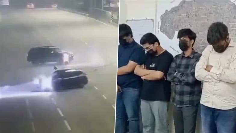 Hyderabad Stunt Video: Students in Fortuner and BMW Perform Stunts on Outer Ring Road Near Shamshabad, Arrested