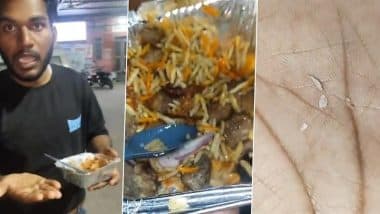 Jhansi: Man Finds Bone Pieces in Veg Biryani, Shop Sealed After Protests by Hindu Organisation (Watch Videos)