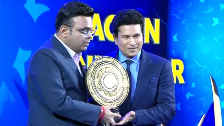 Sachin Tendulkar Conferred With Col CK Nayudu Lifetime Achievement Award at BCCI Awards 2025, Receives Honour from ICC Chairman Jay Shah (Watch Video)