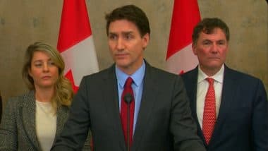 Canada Hits Back at US Tariffs: Canadian Government Imposes 25% Retaliatory Tariffs on American Goods, PM Justin Trudeau Urges People To Buy Local Goods (Watch Video)