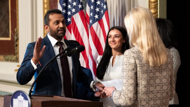 Kash Patel Sworn in as FBI Director at White House, Takes Oath on Bhagavad Gita (Watch Video)
